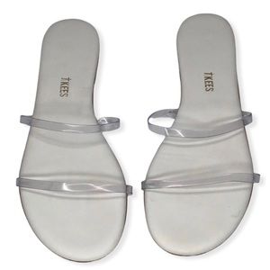 TKEES Clear Slide Sandals Size 10